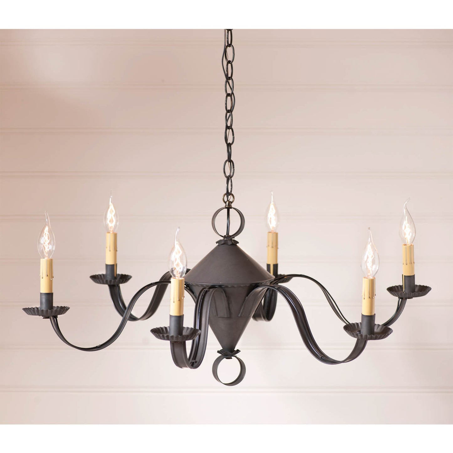 Public House Chandelier in Kettle Black