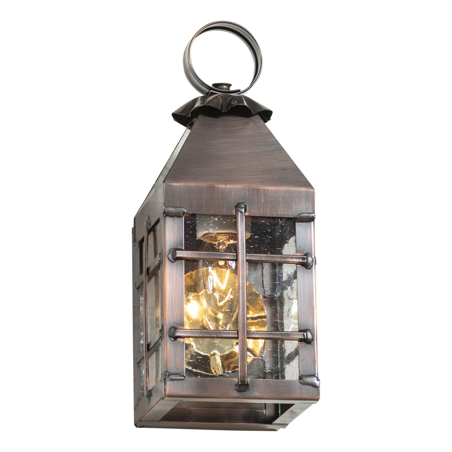 Small Barn Outdoor Wall Light in Solid Antique Copper - 1 Light