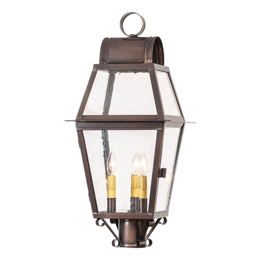 Independence Outdoor Post Light in Solid Antique Copper - 3 Light